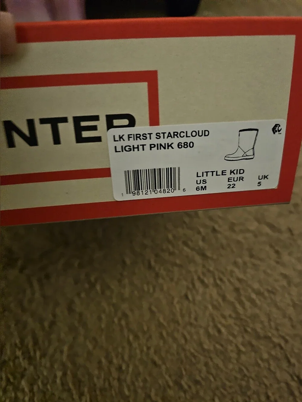 Hunter Little Kids First Starcloud Boot w/ Ombré & Rainbow Gradient - Size 6